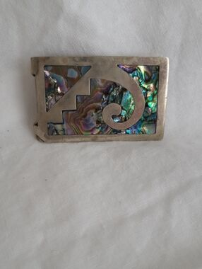 Abalone Inlay Silver-Tone Money Clip - Iridescent Green